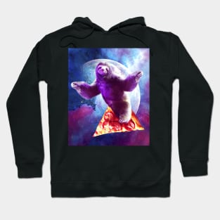 Funny Space Sloth With Pizza Hoodie